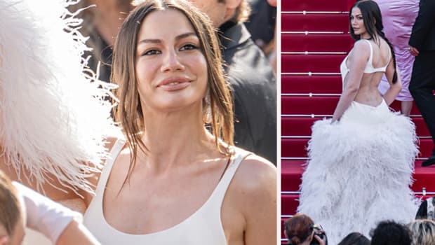 Demet Özdemir Shines Like a White Swan on the Red Carpet